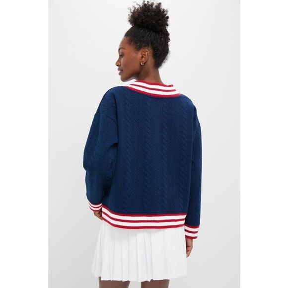 Tuckernuck  Turner Pullover Sweater Tennis Prep Size Small $148 V Neck - Picture 5 of 11